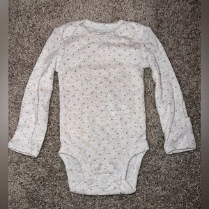 Carter's Gray Bodysuit with Gold Dots